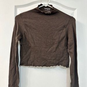 Brown Turtleneck Top